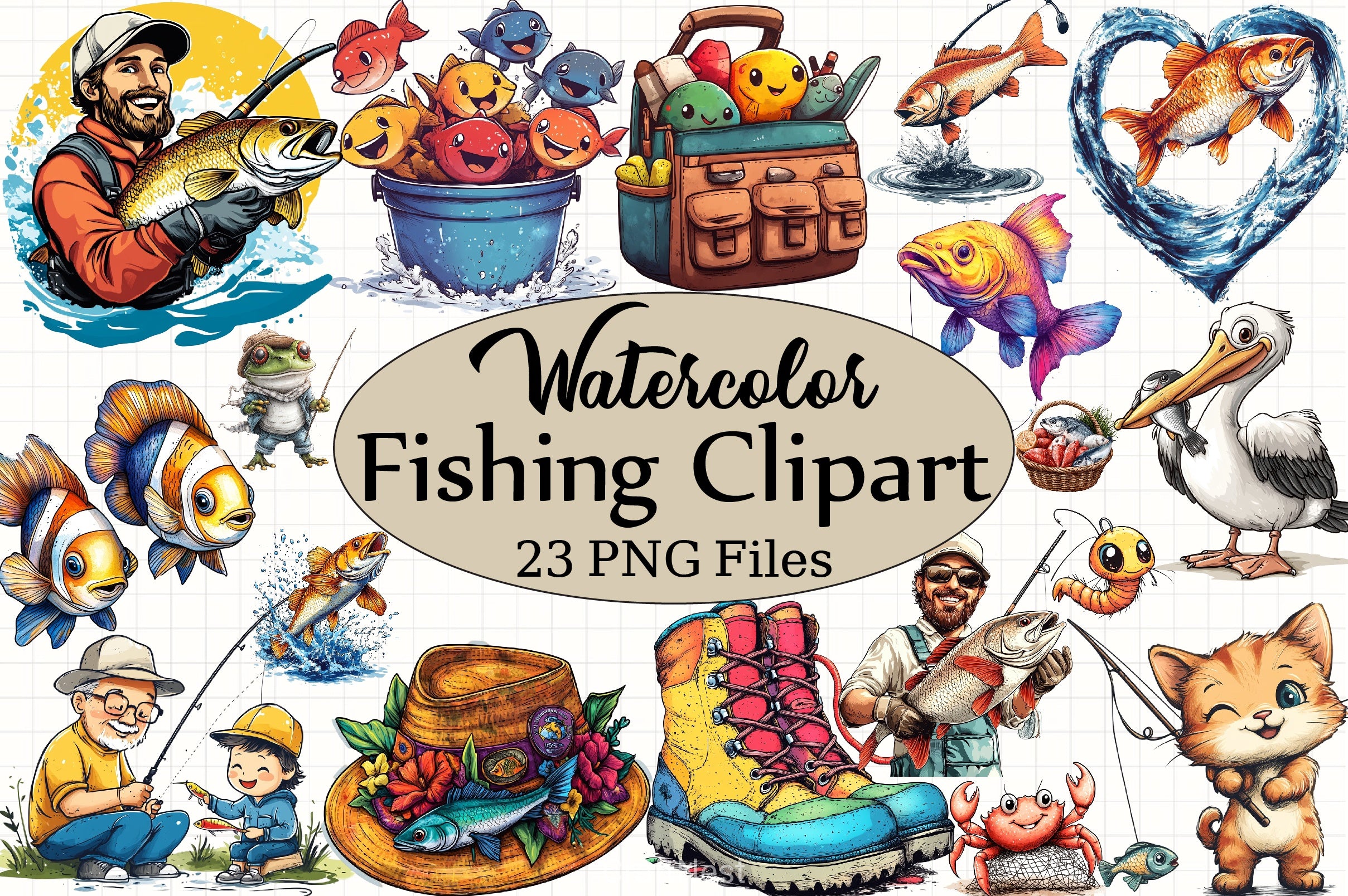 Fishing Clipart Bundle 1 - CraftNest - Digital Crafting and Art