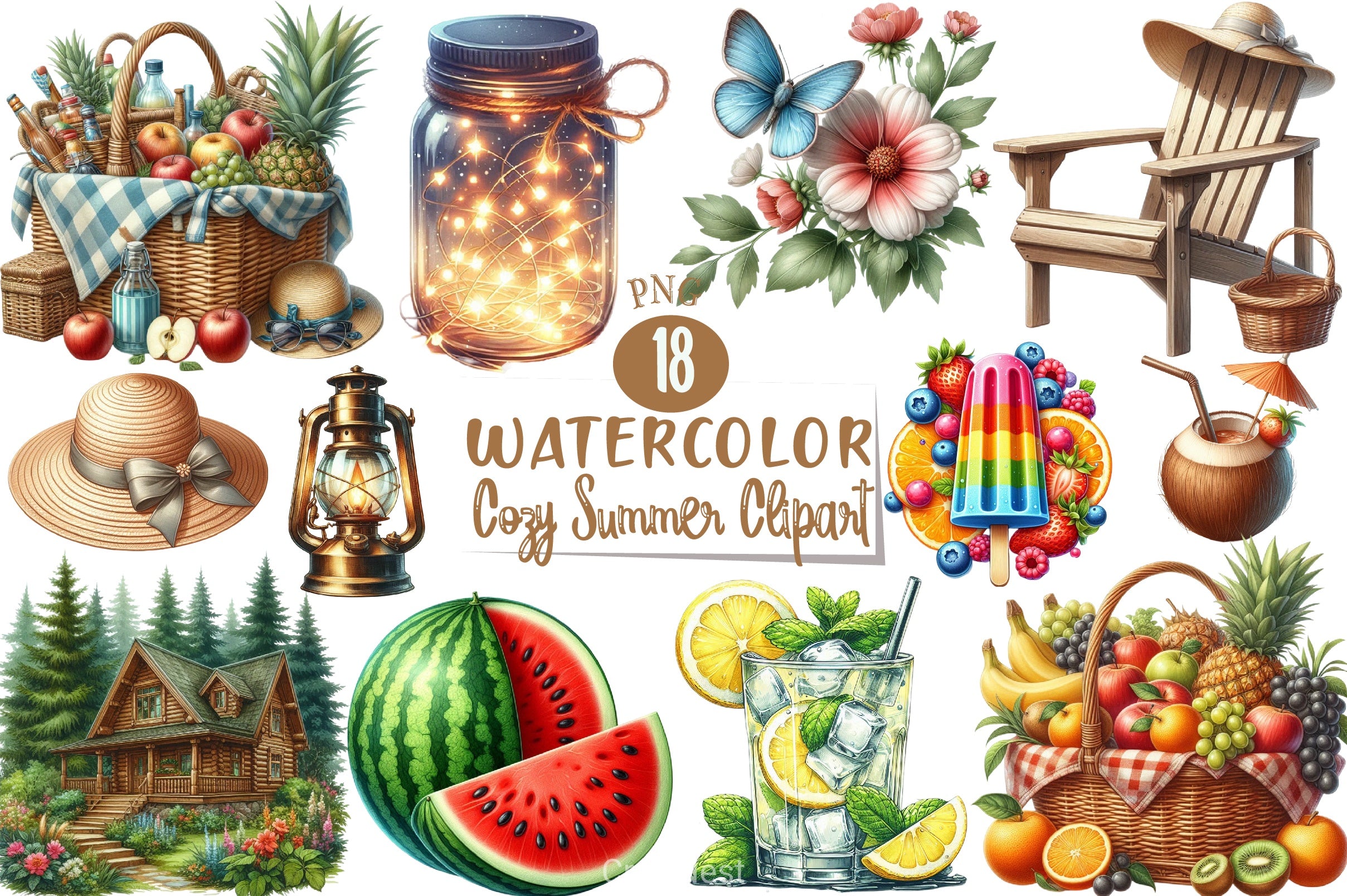 Cozy Summer Clipart Bundle 2 - CraftNest - Digital Crafting and Art