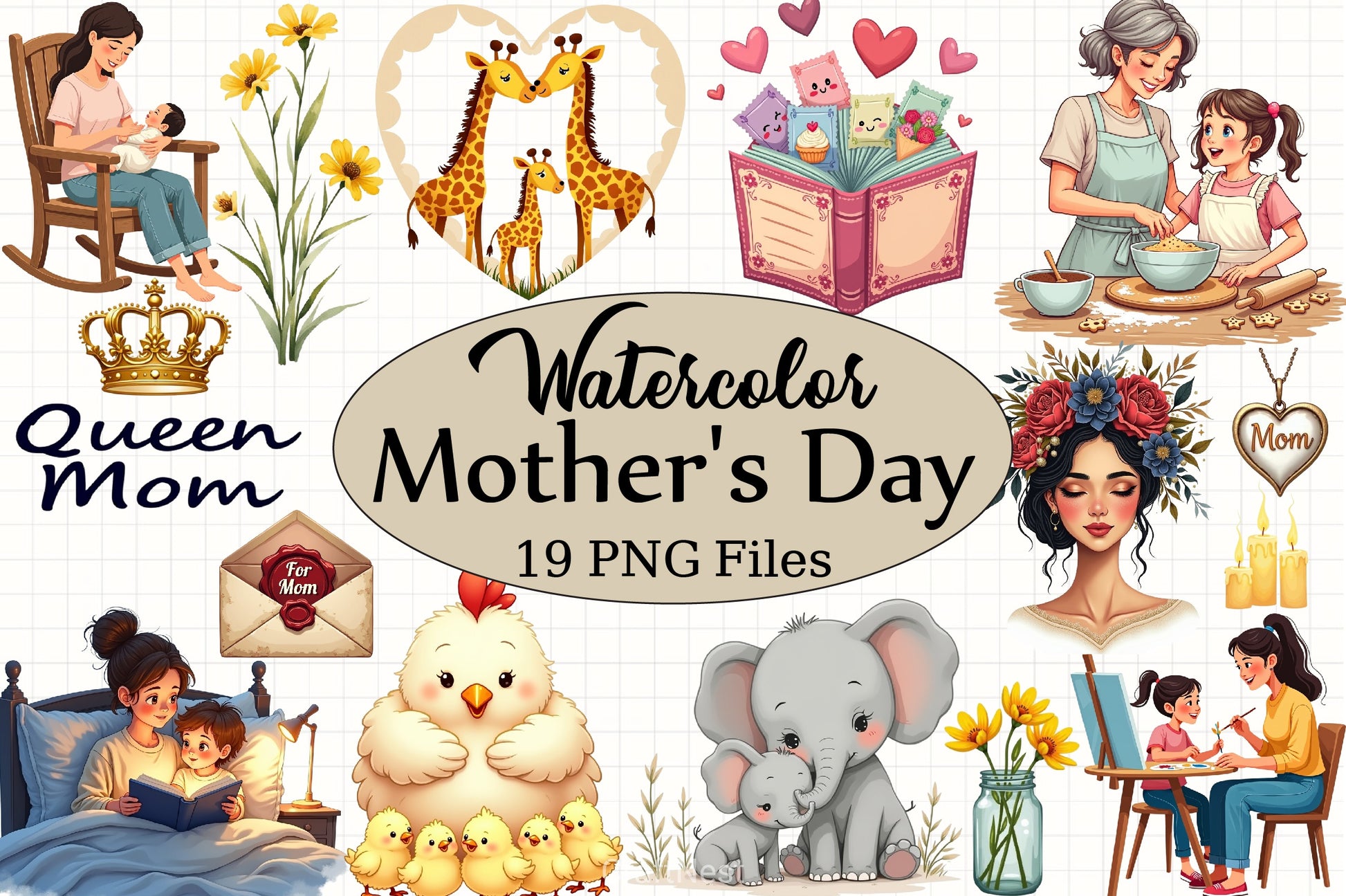 Mother's Day Clipart Bundle 4 - CraftNest - Digital Crafting and Art