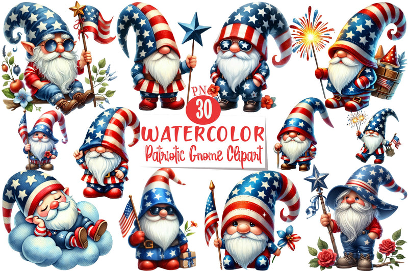 Patriotic Gnome Clipart Bundle 3 - CraftNest - Digital Crafting and Art
