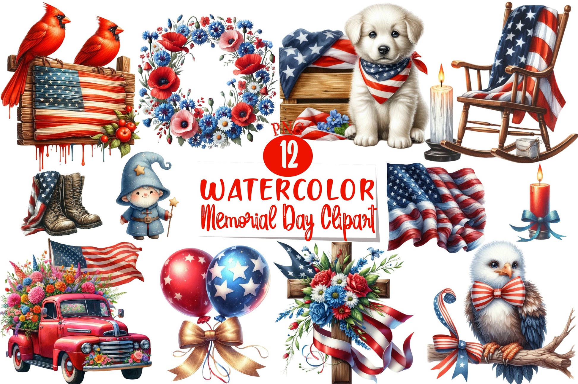 Memorial Day Clipart Bundle 5 - CraftNest - Digital Crafting and Art