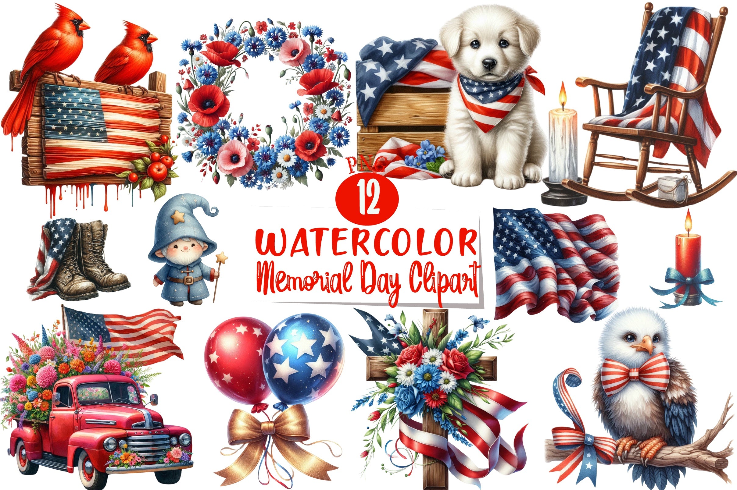 Memorial Day Clipart Bundle 5 - CraftNest - Digital Crafting and Art