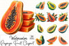 Papaya Fruit Clipart Bundle