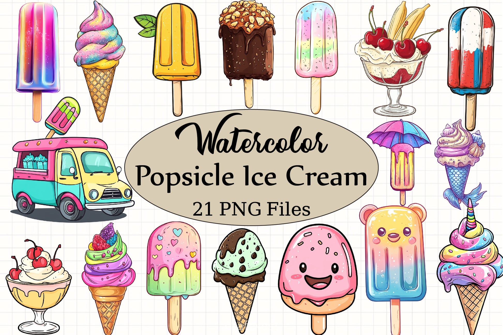 Summer Popsicle Ice Cream Clipart Bundle - CraftNest - Digital Crafting and Art