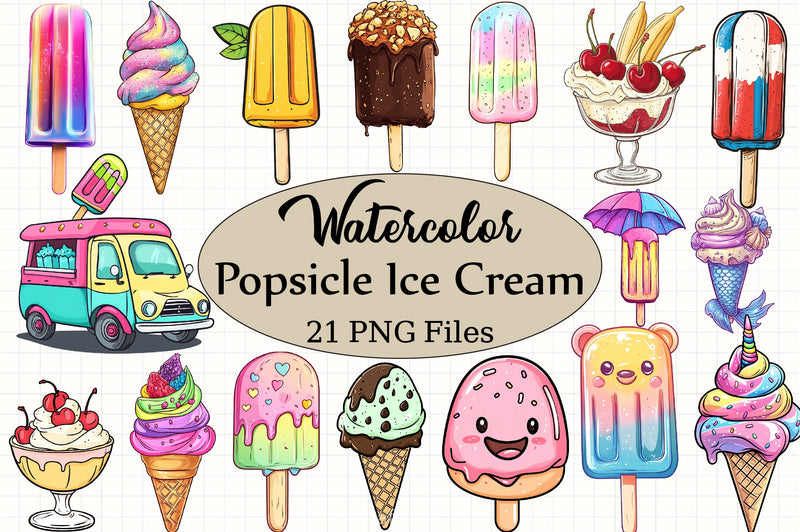 Summer Popsicle Ice Cream Clipart Bundle - CraftNest - Digital Crafting and Art