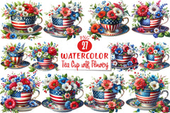 American Tea Cup Clipart Bundle - CraftNest - Digital Crafting and Art