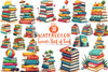 Summer Book Stack Clipart Bundle