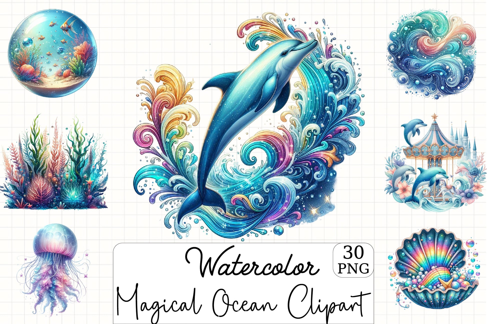 Magical Ocean Clipart Bundle 4 - CraftNest - Digital Crafting and Art