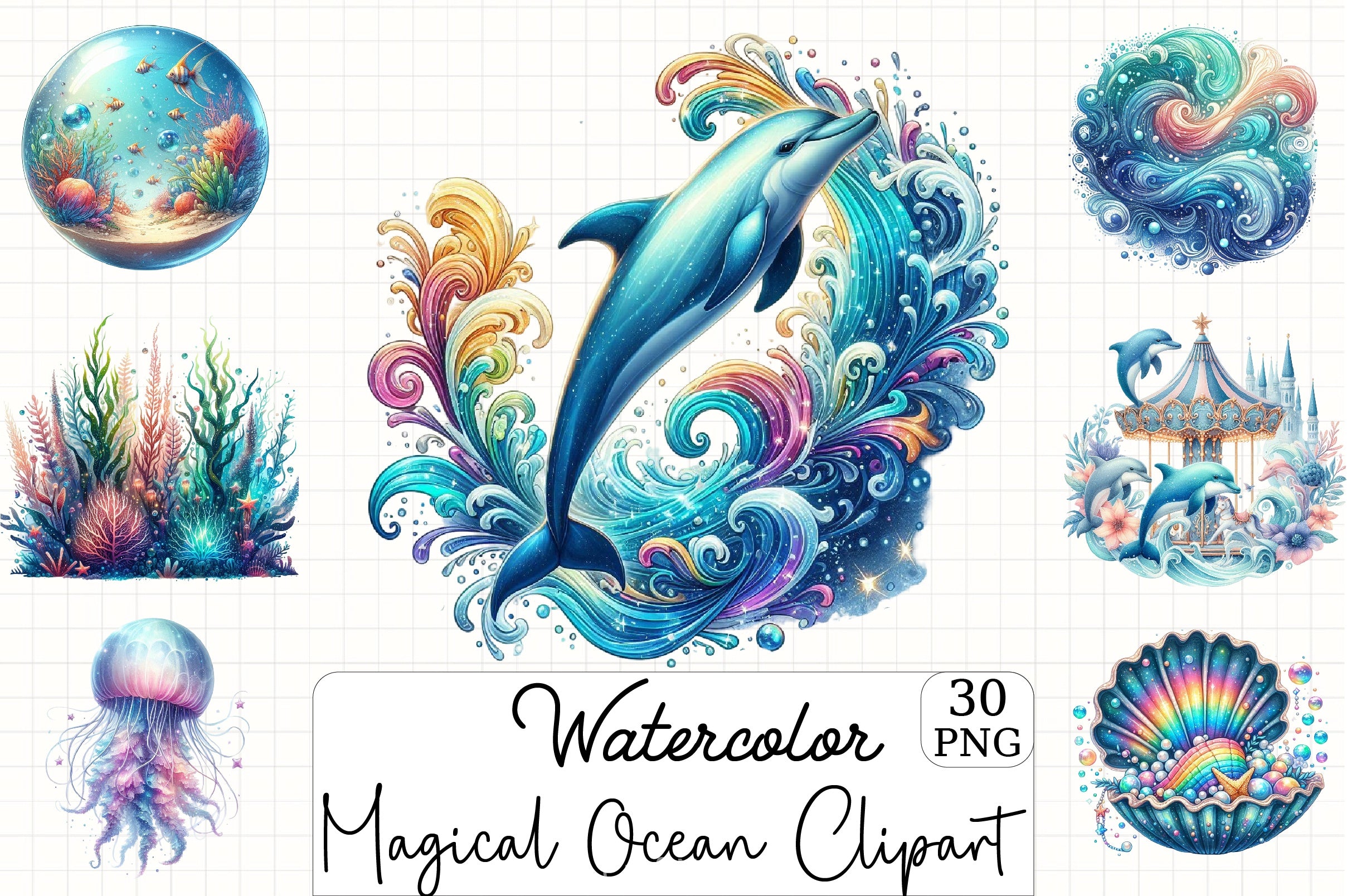 Magical Ocean Clipart Bundle 4 - CraftNest - Digital Crafting and Art