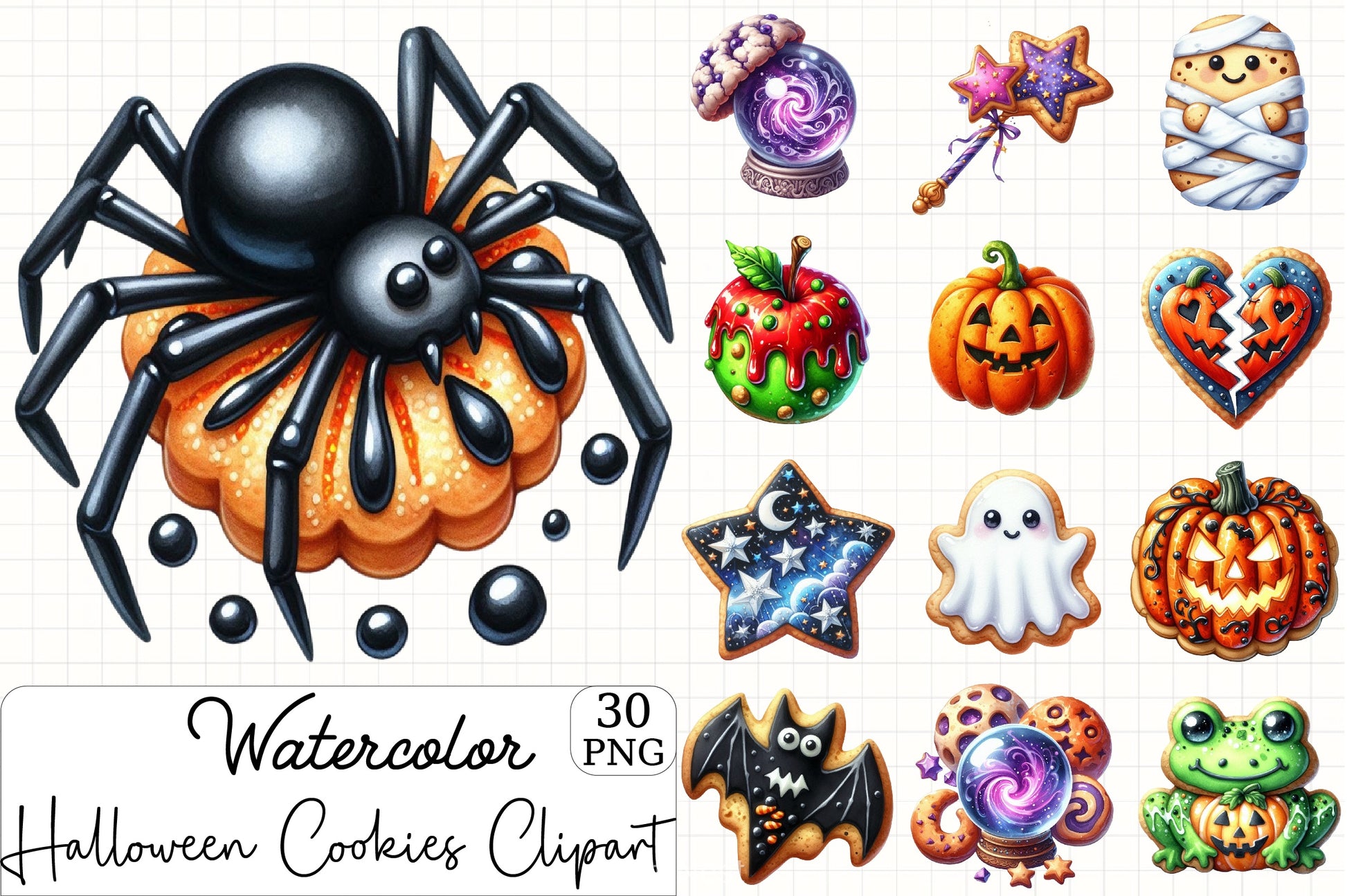 Halloween Cookies Clipart Bundle 6 - CraftNest - Digital Crafting and Art