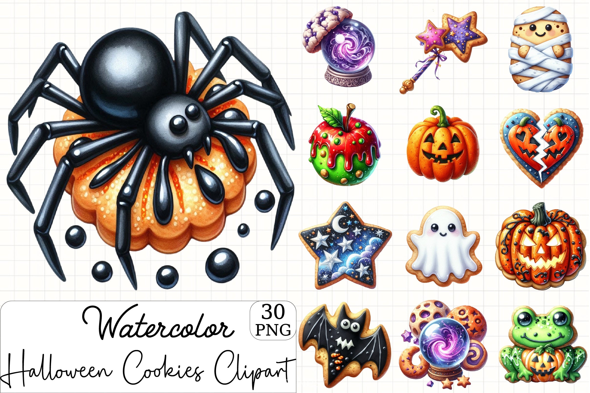 Halloween Cookies Clipart Bundle 6 - CraftNest - Digital Crafting and Art