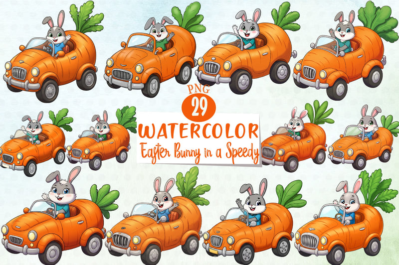 Easter Bunny Speedy Carrot Clipart Bundle - CraftNest - Digital Crafting and Art