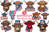 Patriotic Highland Cow Clipart Bundle 7