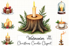 Christmas Candle Clipart Bundle - CraftNest - Digital Crafting and Art