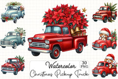 Christmas Pickup Truck Clipart Bundle - CraftNest - Digital Crafting and Art