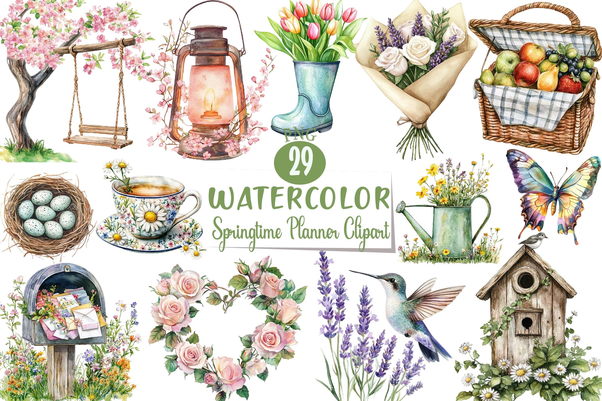 Springtime Planner Clipart Bundle - CraftNest - Digital Crafting and Art