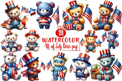 4th of July Bear Clipart Bundle - CraftNest - Digital Crafting and Art