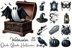 Dark Black Halloween Clipart Bundle - CraftNest - Digital Crafting and Art