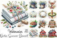 Nordic Summer Clipart Bundle 3 - CraftNest - Digital Crafting and Art
