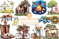 Happy Rustic Summer Clipart Bundle 7 - CraftNest - Digital Crafting and Art