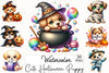 Cute Halloween Puppy Clipart Bundle