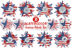 American Patriotic Star Clipart Bundle    2 - CraftNest - Digital Crafting and Art