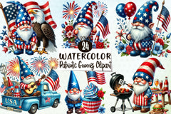 Patriotic Gnomes Clipart Bundle - CraftNest - Digital Crafting and Art
