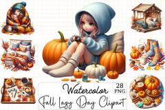 Fall Lazy Day Clipart Bundle - CraftNest - Digital Crafting and Art