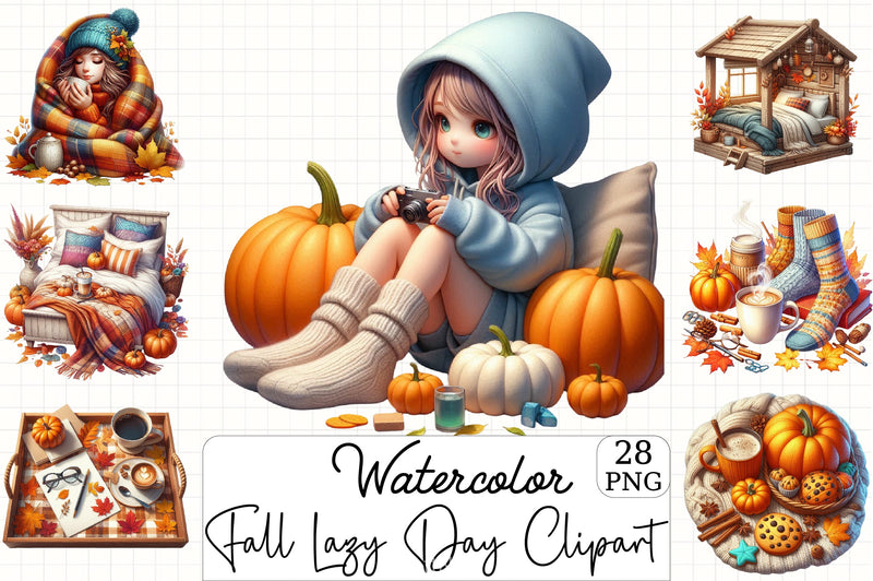 Fall Lazy Day Clipart Bundle - CraftNest - Digital Crafting and Art