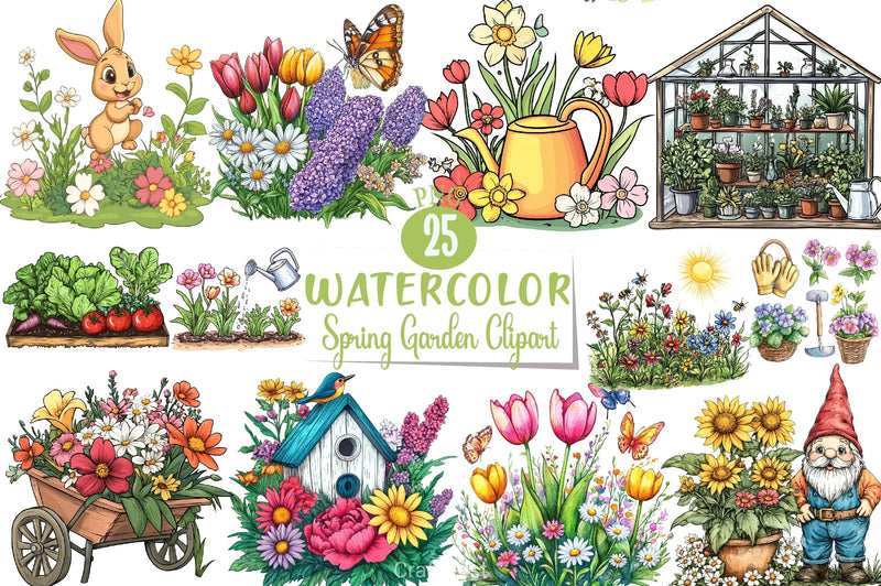 Spring Garden Clipart Bundle 2 - CraftNest - Digital Crafting and Art