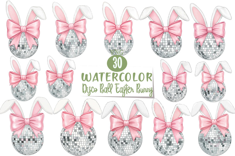Disco Ball Bunny Easter Clipart Bundle - CraftNest - Digital Crafting and Art