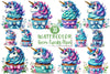 Unicorn Cupcakes Clipart Bundle