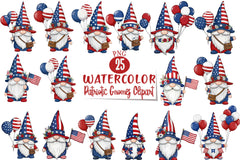 Patriotic Gnomes Clipart Bundle 1 - CraftNest - Digital Crafting and Art