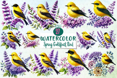 Spring Goldfinch Clipart Bundle - CraftNest - Digital Crafting and Art