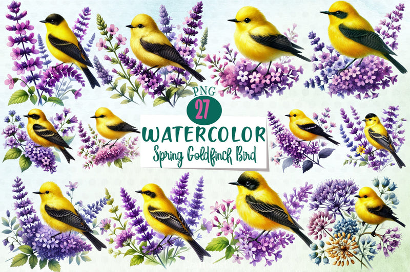 Spring Goldfinch Clipart Bundle - CraftNest - Digital Crafting and Art