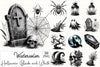 Halloween B&W Clipart Bundle