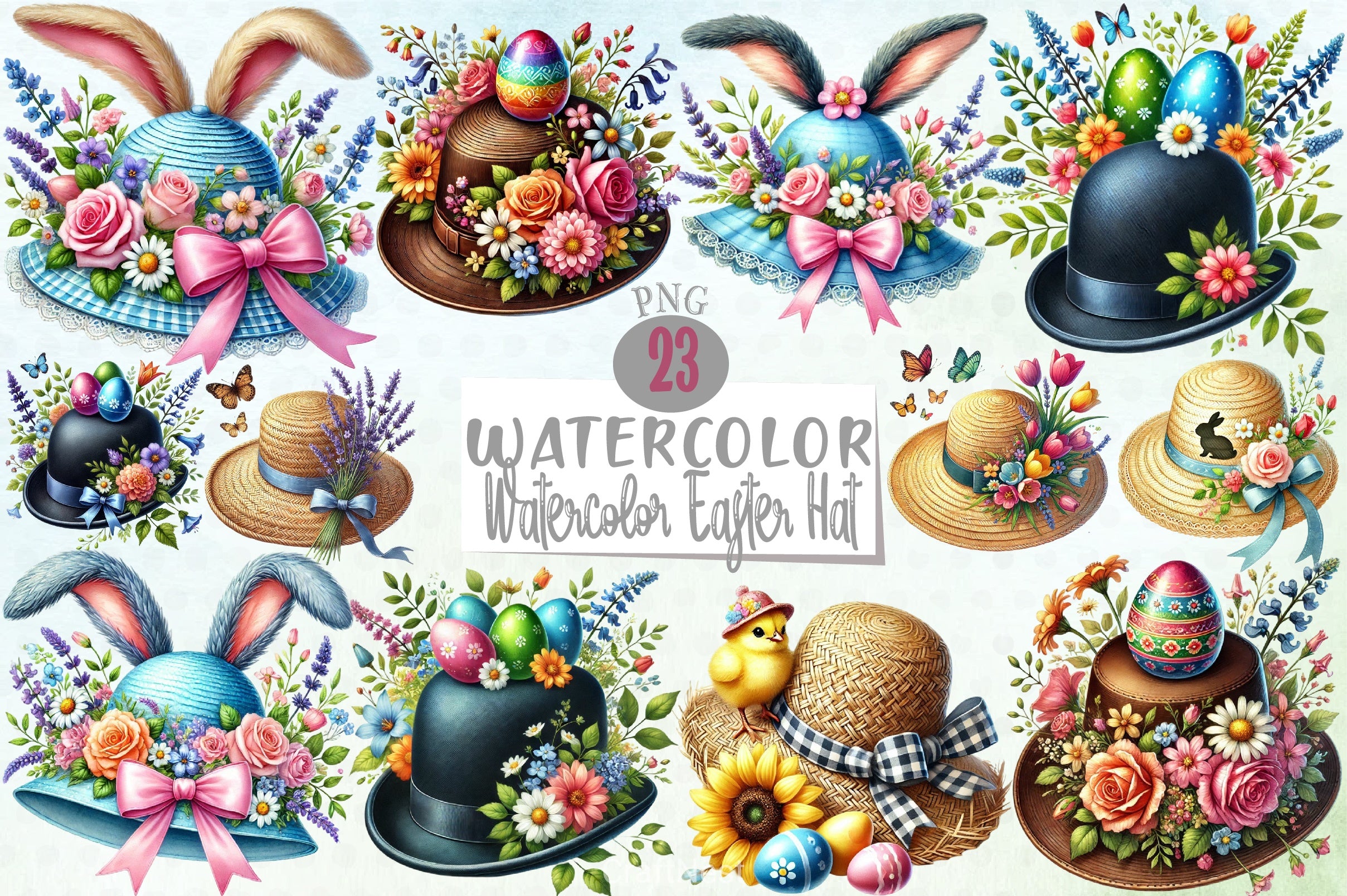 Easter Hat Clipart Bundle 1 - CraftNest - Digital Crafting and Art