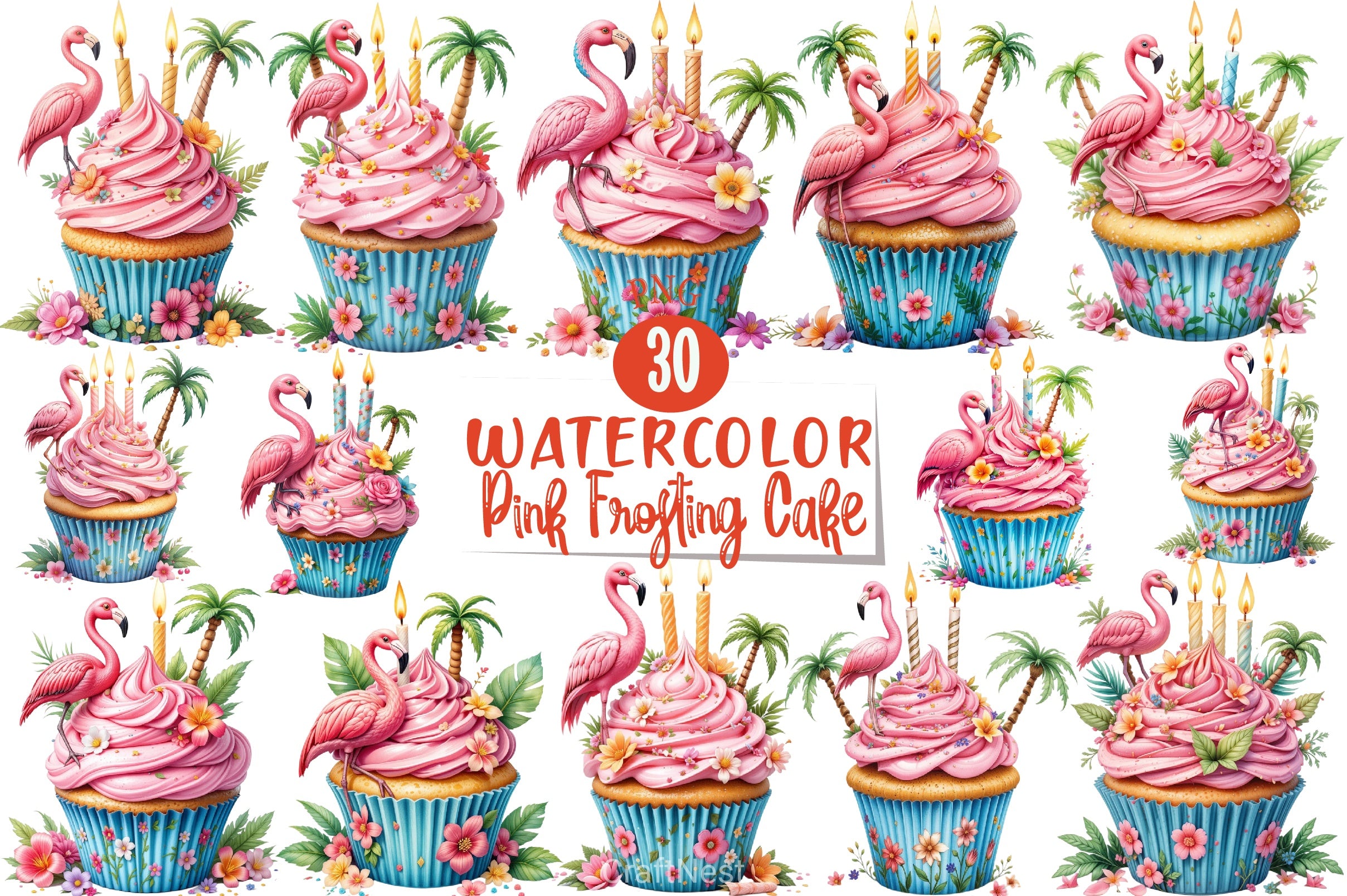 Pink Frosting Cake Clipart Bundle 1 - CraftNest - Digital Crafting and Art