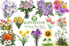 Spring Flower Clipart Bundle 5 - CraftNest - Digital Crafting and Art