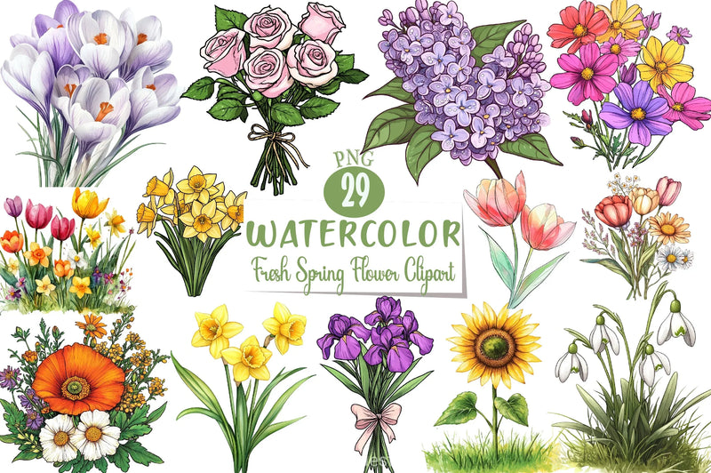 Spring Flower Clipart Bundle 5 - CraftNest - Digital Crafting and Art