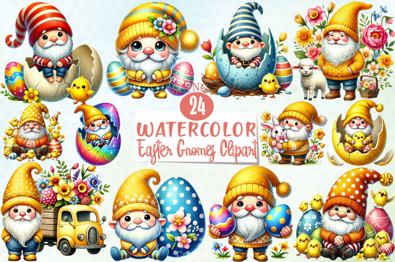 Easter Gnomes Clipart Bundle - CraftNest - Digital Crafting and Art