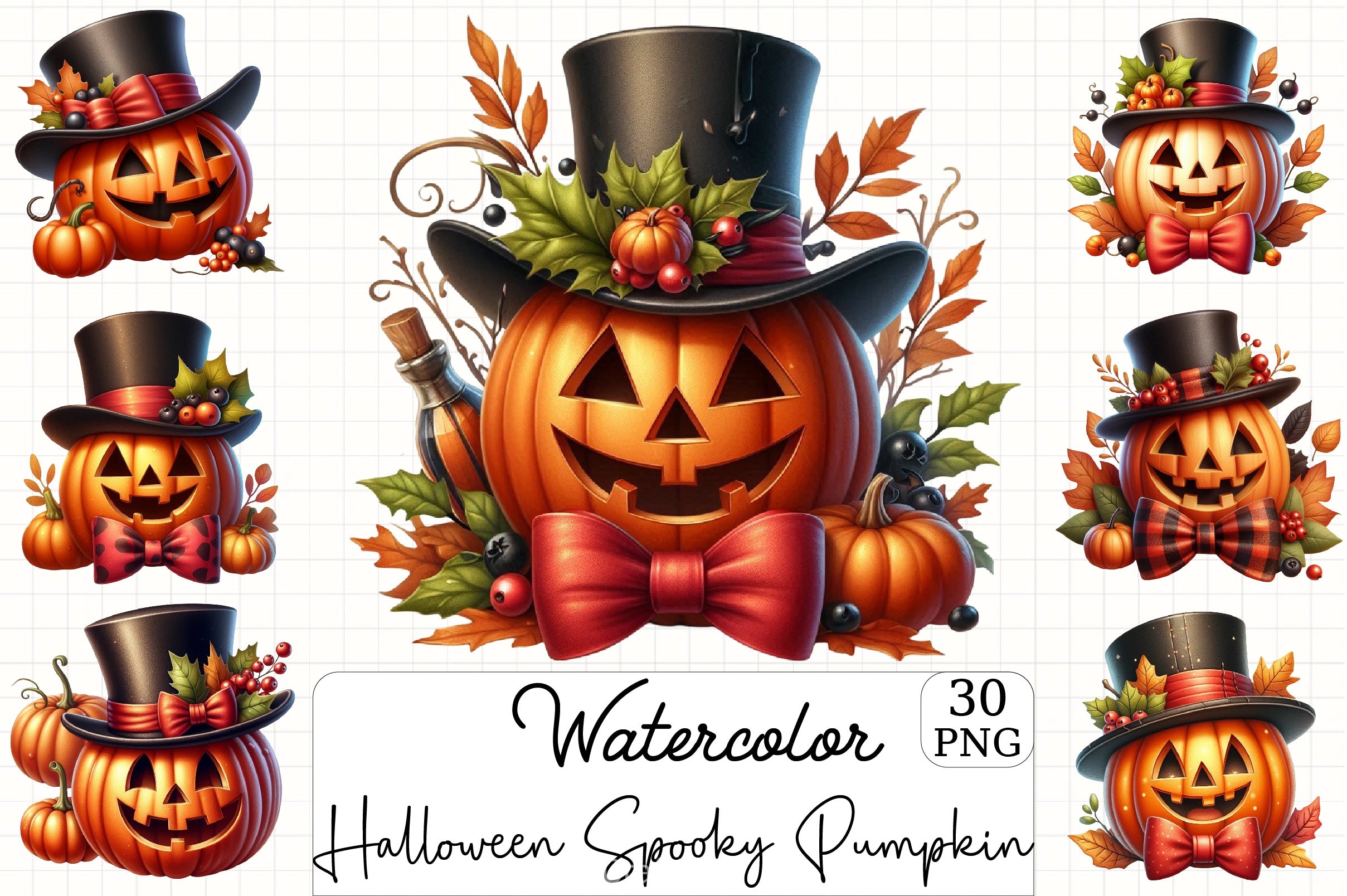Halloween Pumpkin Clipart Bundle 7 - CraftNest - Digital Crafting and Art