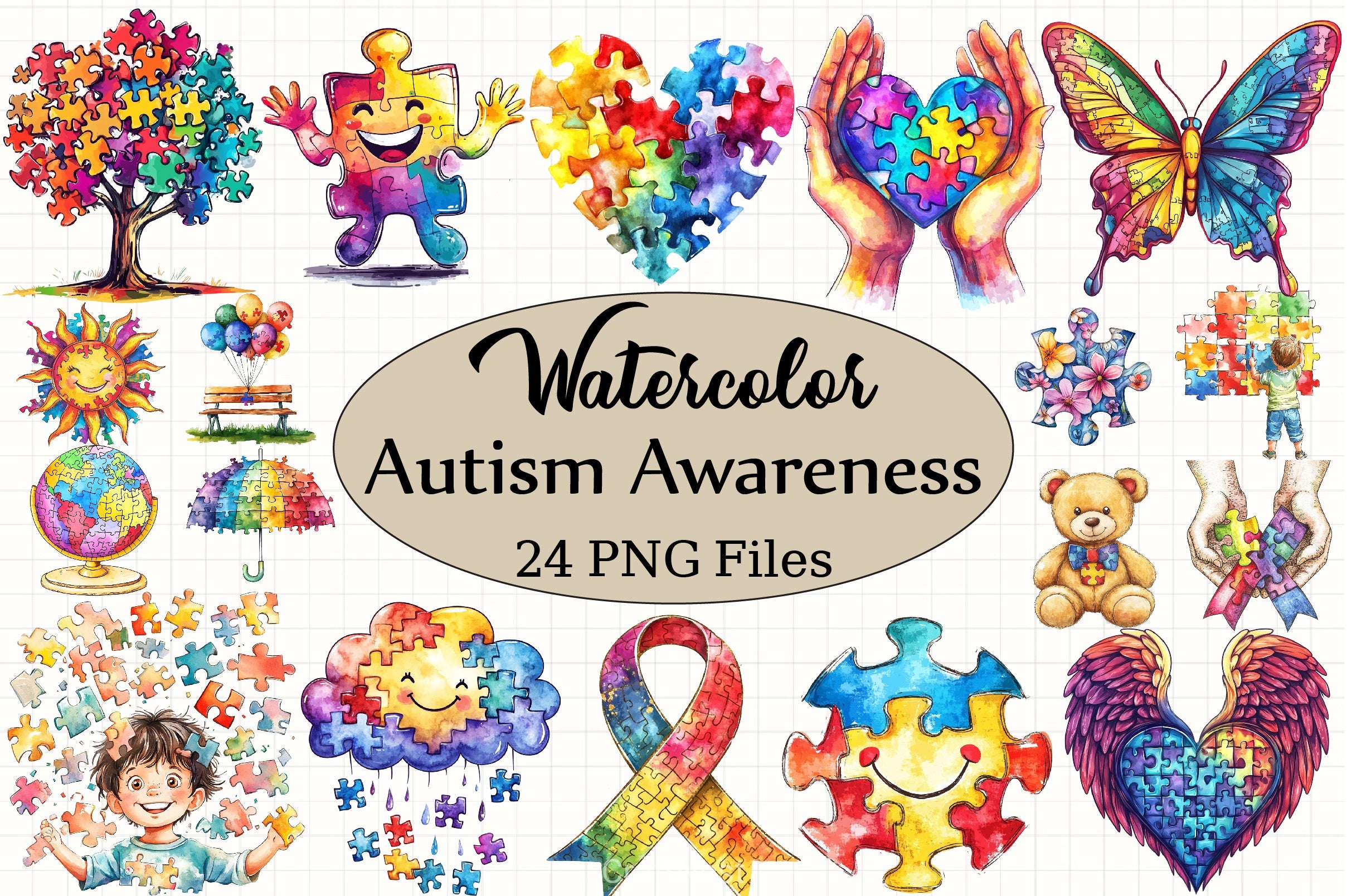 Autism Awareness Clipart Bundle - CraftNest - Digital Crafting and Art