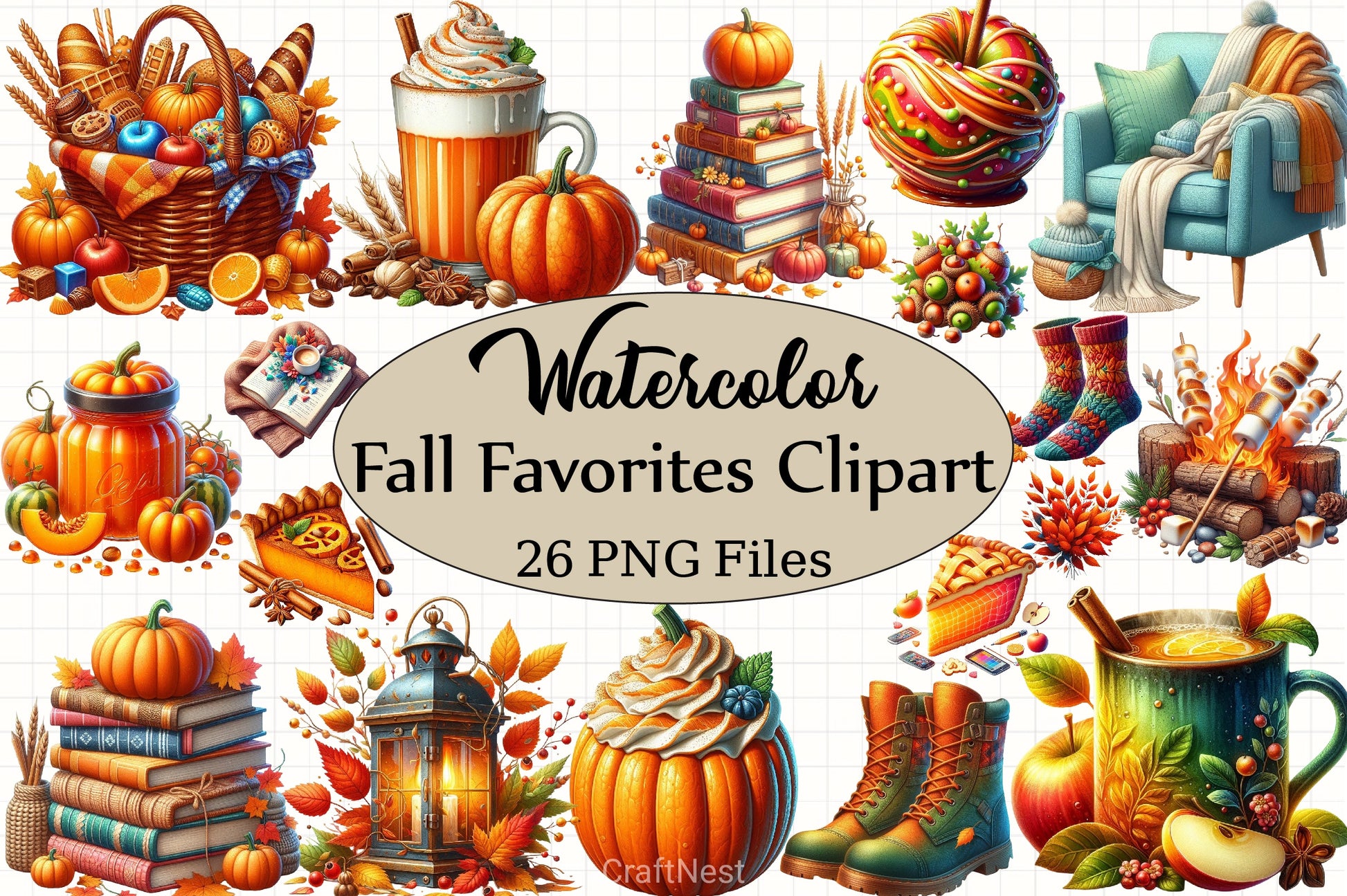 Fall Favorites Clipart Bundle 2 - CraftNest - Digital Crafting and Art