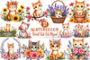 Floral Cat Clipart Bundle 2