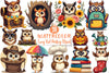 Funny Owl Peeking Clipart Bundle