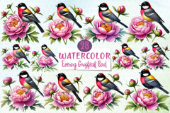 Spring Evening Grosbeak Bird Clipart Bundle - CraftNest - Digital Crafting and Art