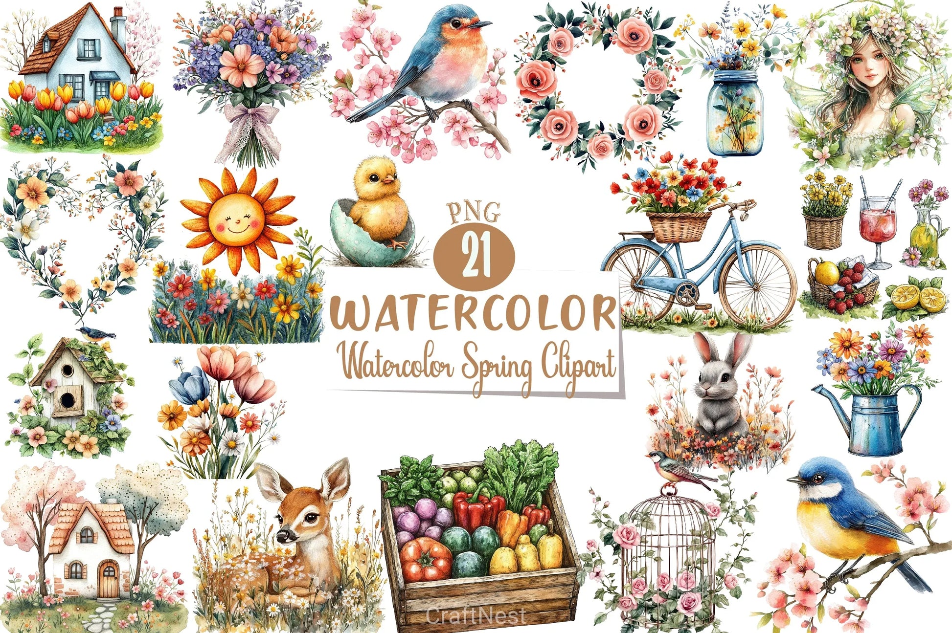 Spring Clipart Bundle 4 - CraftNest - Digital Crafting and Art