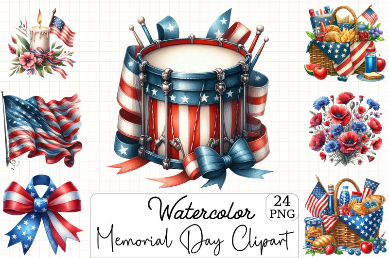 Memorial Day Clipart Bundle 3 - CraftNest - Digital Crafting and Art