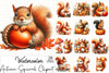 Autumn Squirrel Clipart Bundle